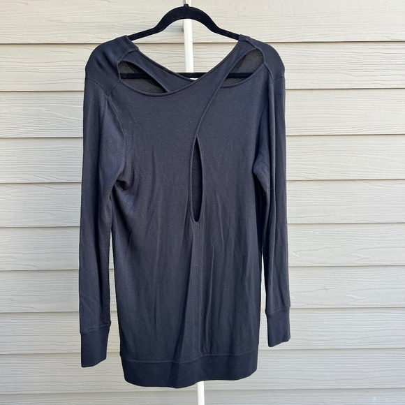 Athleta Black Long Sleeve Open-Back Active Top | Size S - Picture 2 of 5
